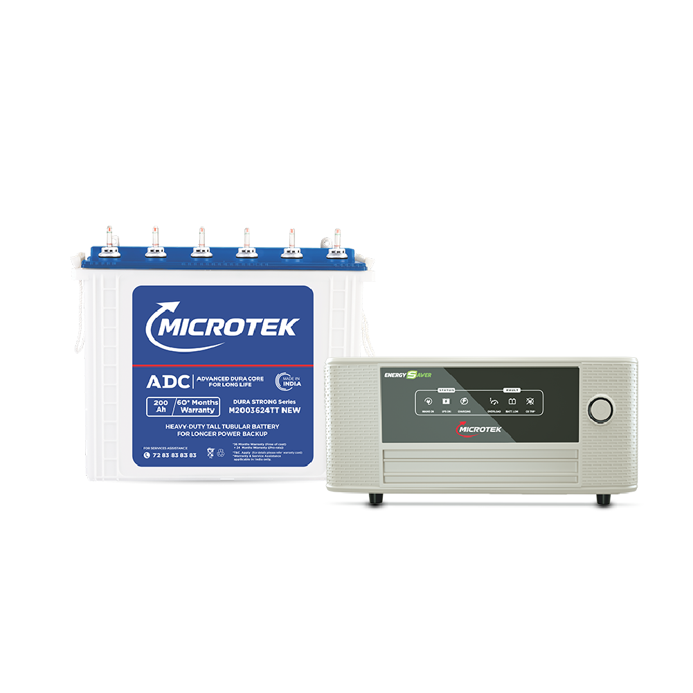 ENERGY SAVER NEW 1225 (12V – 1100VA/880W) Pure Sine Wave Inverter with M2003624TT 200Ah/12V Battery Combo