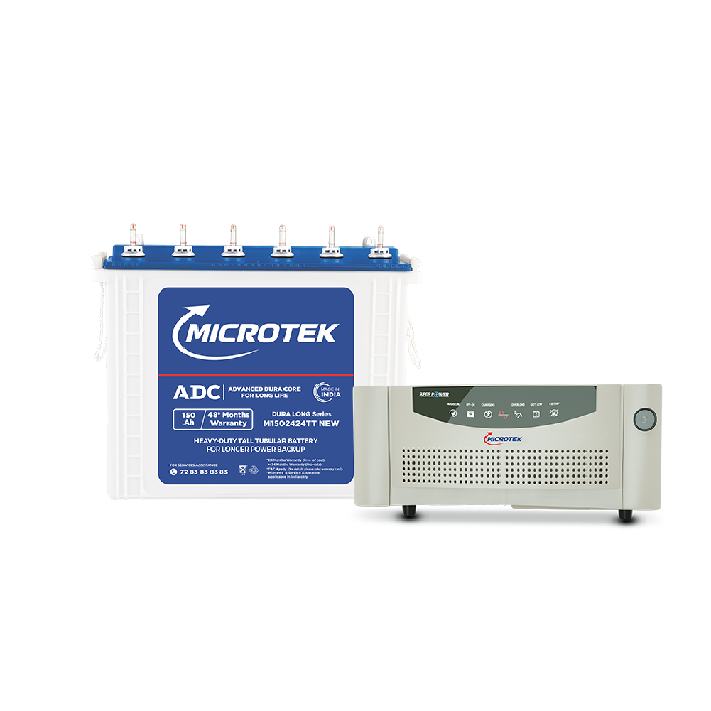 Super Power UPS 900 12V Digital Wave 800VA + M1502424TT 150Ah Tubular Inverter Battery | Warranty: 36M (Inverter) & 48M (Battery)