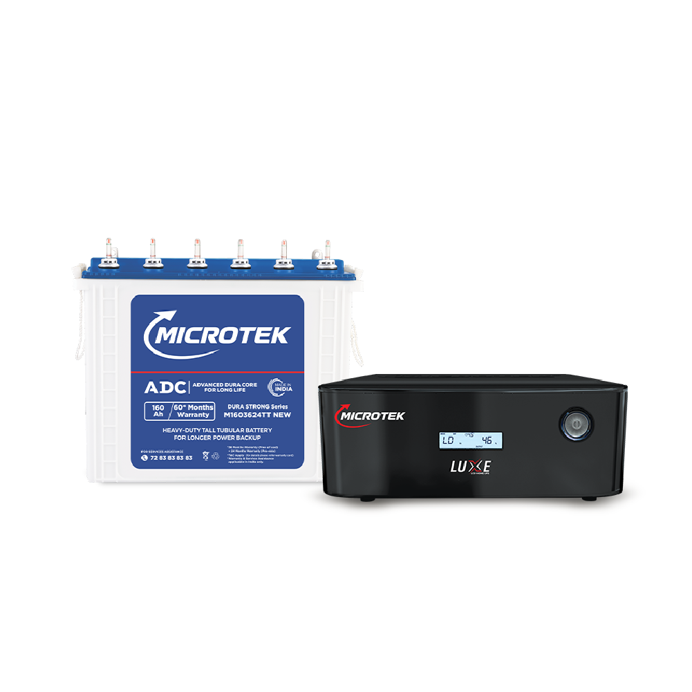 LUXE 1900 UPS (24V – 1650VA/1320W) Pure Sine Wave Inverter with M1603624TT 160Ah/12V Battery Combo